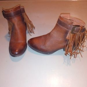 Women's Circle G by Corral leather fringe booties